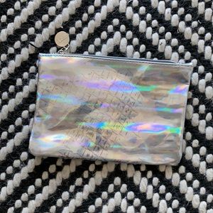 Silver Holographic Pouch with Zipper